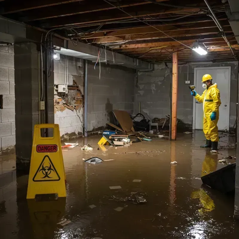 Flooded Basement Electrical Hazard in Steelville, MO Property